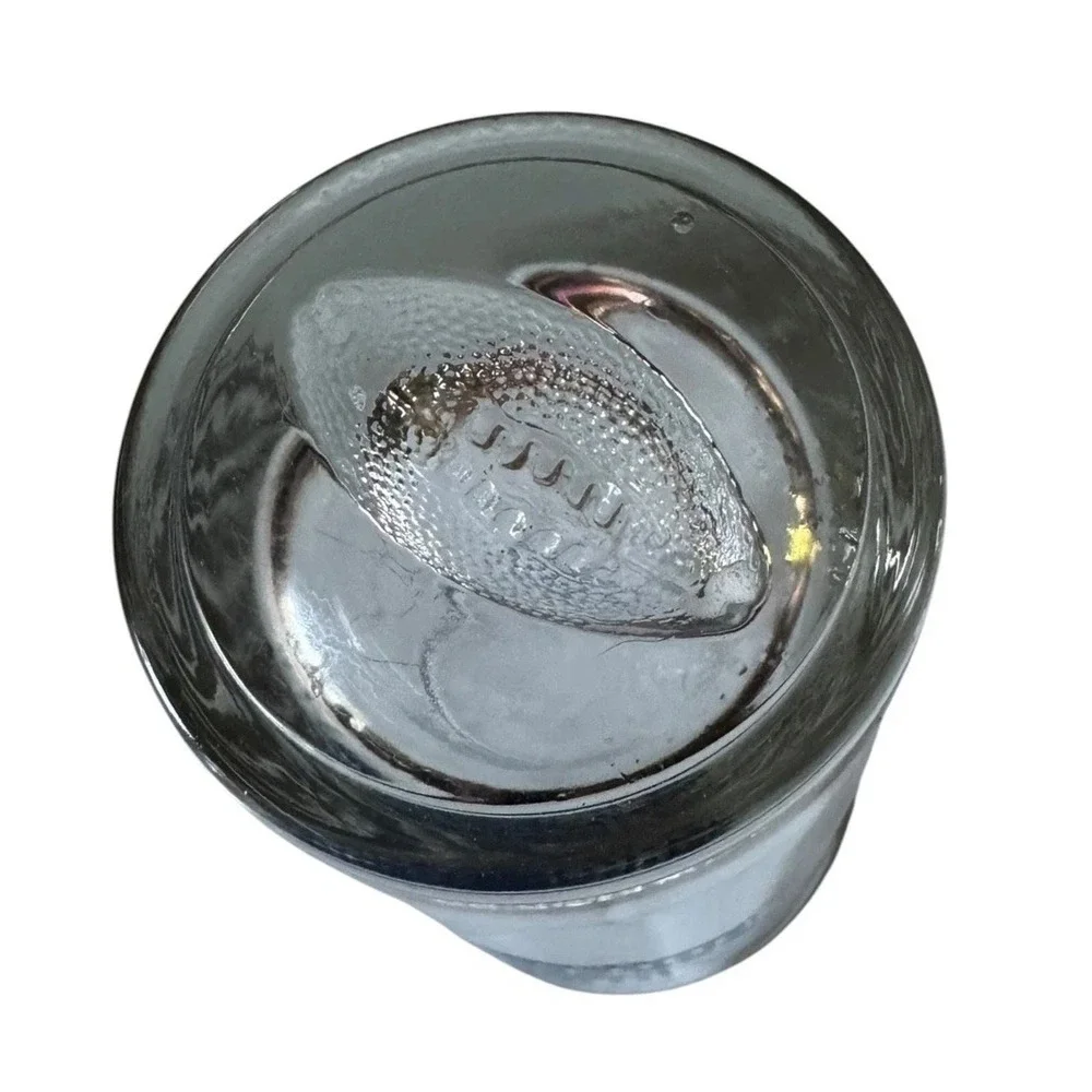 Pro Football Hall of Fame Souvenir Glass Tumbler Embossed Football Base Canton
